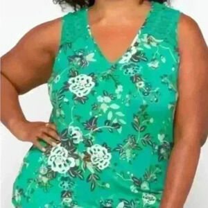 Daniel Rainn New NWT Floral Green Plus Tunic Size 3X